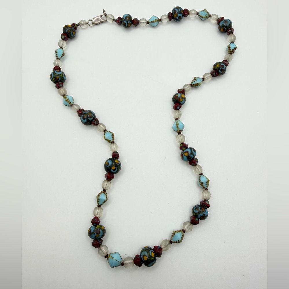 20" possible venetian glass‎ necklace with sterling silver hardware!